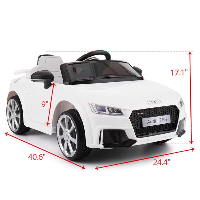 Tobbi Audi TT RS Ride On Car For Kids With Remote Control, White audi tt rs licensed ride on car white 25 1