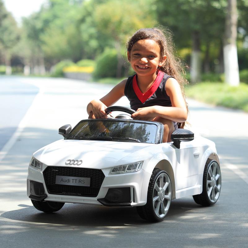 Tobbi Audi TT RS Ride On Car For Kids With Remote Control, White audi tt rs licensed ride on car white 36
