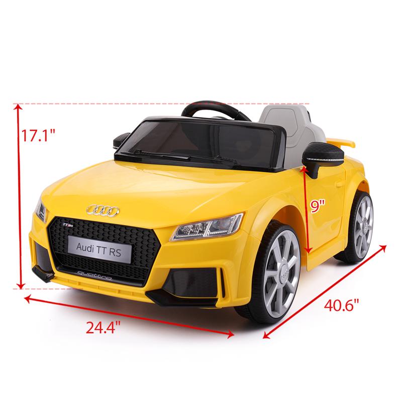 Tobbi Audi TT RS Ride On Car For Kids With Remote Control, Yellow audi tt rs licensed ride on car yellow 36 1