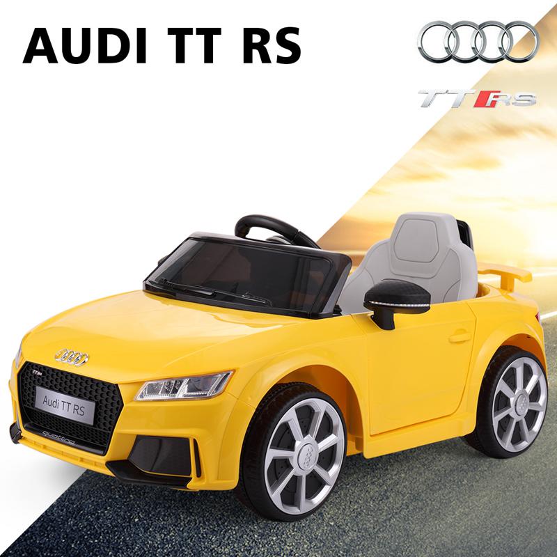 Tobbi Audi TT RS Ride On Car For Kids With Remote Control, Yellow audi tt rs licensed ride on car yellow 45