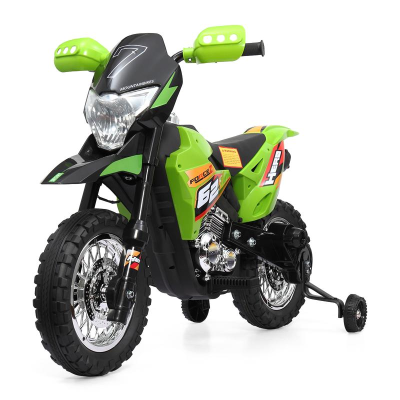 Tobbi Green 6V Electric Kids Dirt Bike Motorcycle auxiliary kids ride on motorcycle green 1