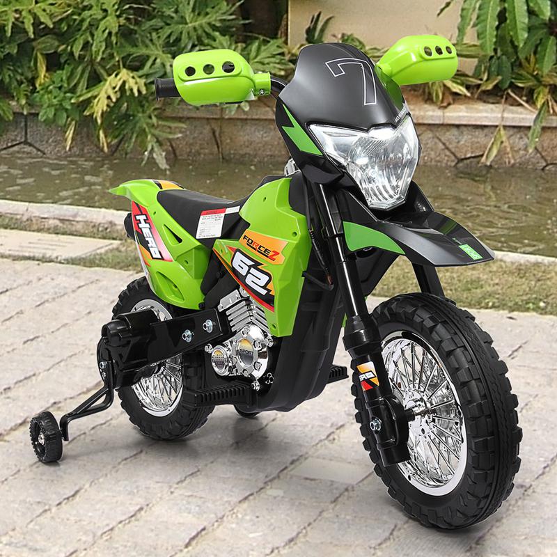 Tobbi Green 6V Electric Kids Dirt Bike Motorcycle auxiliary kids ride on motorcycle green 45