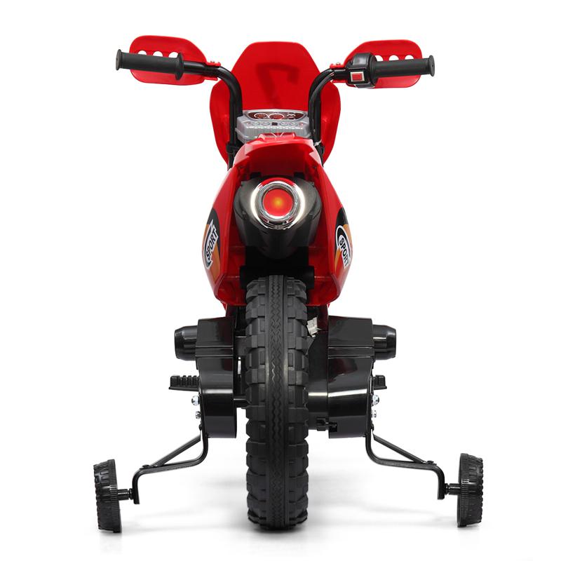 Tobbi Kids Electric Toy Dirt Bike with Training Wheels auxiliary kids ride on motorcycle red 11