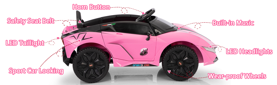 12V Kids Electric Ride On Sports Car Toy w/ 3 Speeds Parent Remote Control for Kids Aged 3-6, Four Colors b1b15a90 a8a8 4efe ab83 5790aa0ac881. CR00970300 PT0 SX970 V1