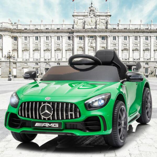 Tobbi 12V Mercedes-Benz GTR-AMG Kids Electric Ride On Car, Green benz gtr amg licensed 12v electric car black 5