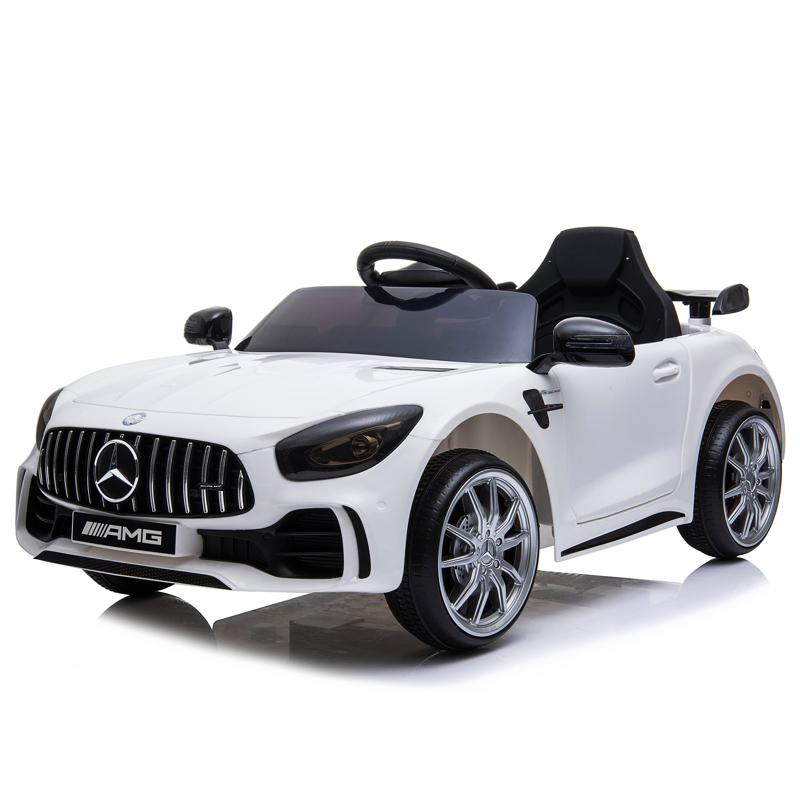 Tobbi 12V Mercedes-Benz GTR-AMG Kids Electric Ride On Car, White benz gtr amg licensed 12v electric car white 6