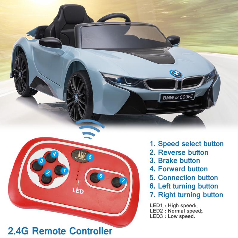 Tobbi 12V Kids BMW Power Wheels Blue Ride On Car With Remote Control bmw licensed i8 12v kids ride on car blue 31