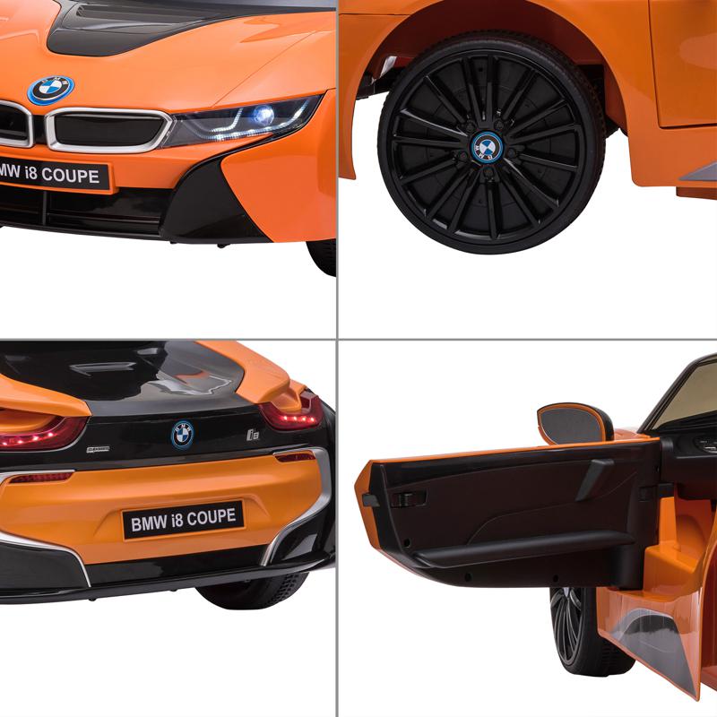 Tobbi BMW Ride on Car With Remote Control For Kids, Orange bmw licensed i8 12v kids ride on car orange 26
