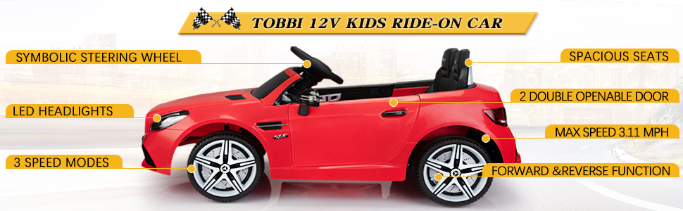 TOBBI 12V Kids Ride On Car Mercedes Benz SLC 300 Licensed Kids Electric car for Boys Girls, Red e1e0f06b 84d3 4afb 99ac 141e2184e9fa. CR00970300 PT0 SX970 V1