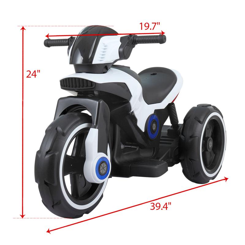 Tobbi White Electric Motorcycle Tricycle for Toddlers electric motorcycle tricycle battery operated white 11