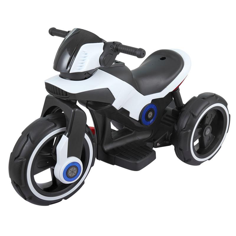 Tobbi White Electric Motorcycle Tricycle for Toddlers electric motorcycle tricycle battery operated white 3