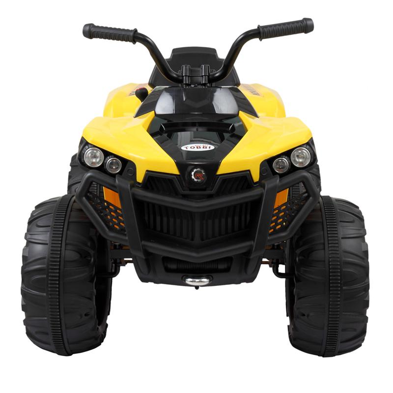 Tobbi Battery Powered Ride On Kids ATV With Remote, Yellow electric ride on atv with 4 wheel white 14 副本