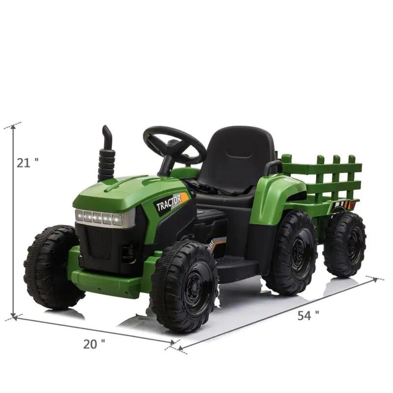 Tobbi 12V Electric Kids Ride-On Tractor with Trailer greens tobbi kid cars th17p0491 76 1000