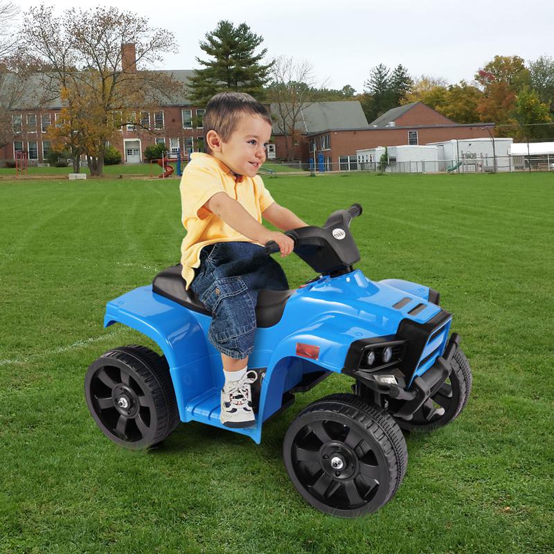 Tobbi 6V Kids Electric ATV 4 Wheeler Ride On Quad, Blue kids ride on car atv 4 wheels battery powered blue 13
