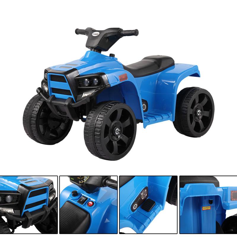 Tobbi 6V Kids Electric ATV 4 Wheeler Ride On Quad, Blue kids ride on car atv 4 wheels battery powered blue 3