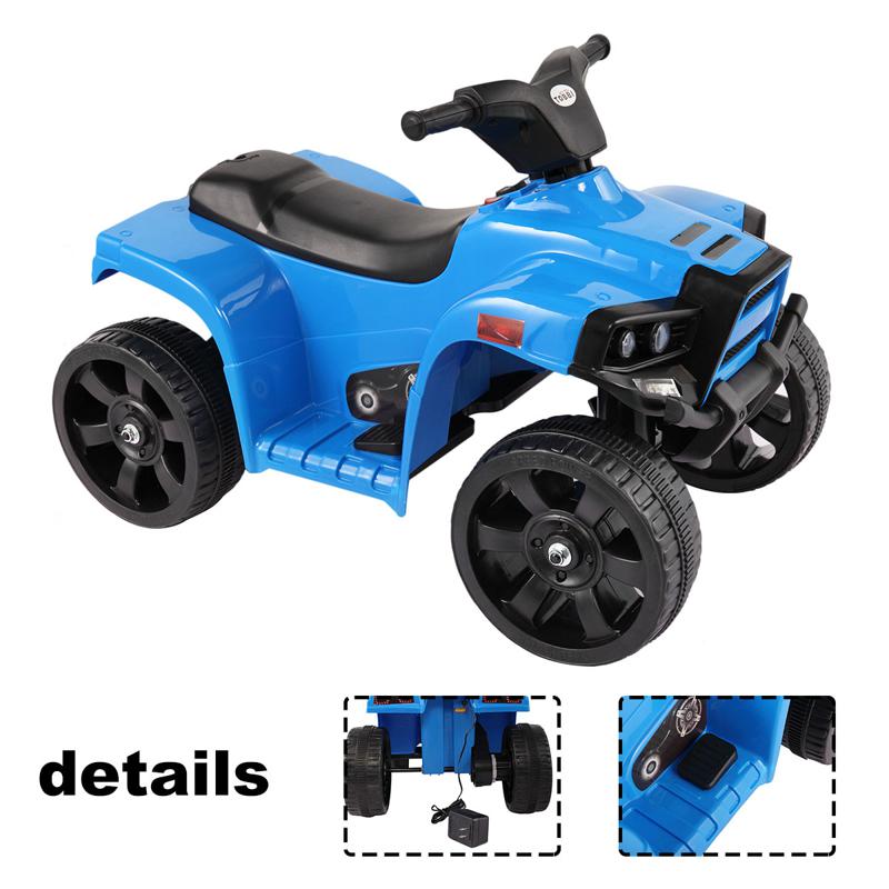 Tobbi 6V Kids Electric ATV 4 Wheeler Ride On Quad, Blue kids ride on car atv 4 wheels battery powered blue 7