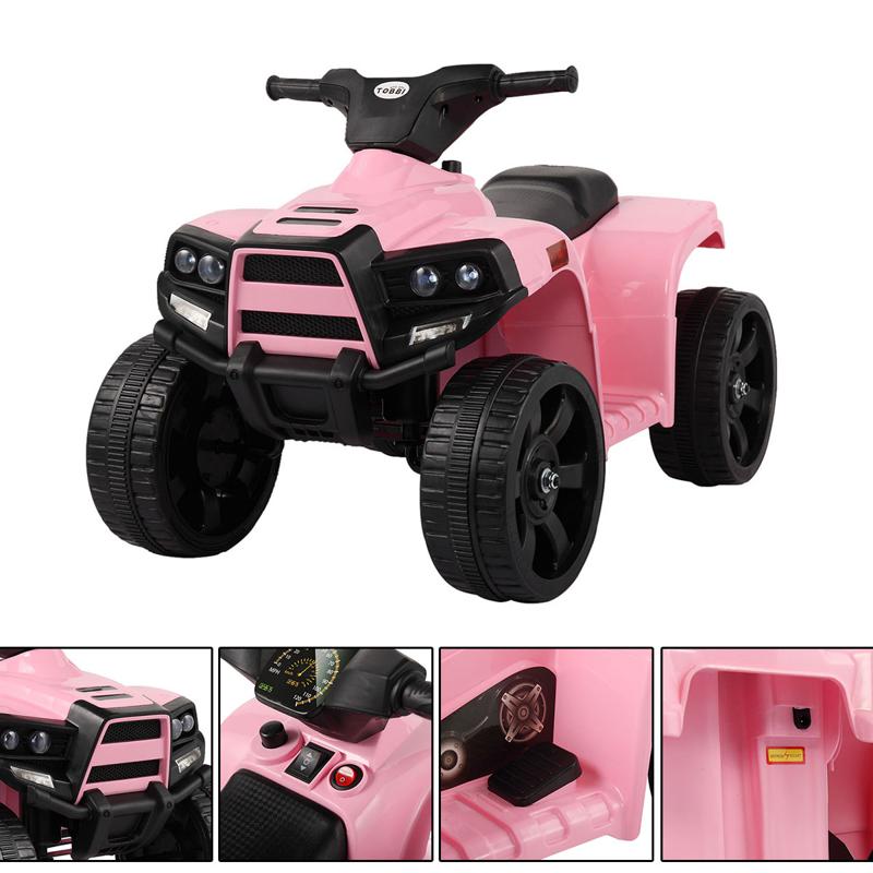 Tobbi 6V Toy Electric Kids Ride On ATV, Battery Powered 4 Wheeler Ride On Quad, Pink kids ride on car atv 4 wheels battery powered pink 2 2 1