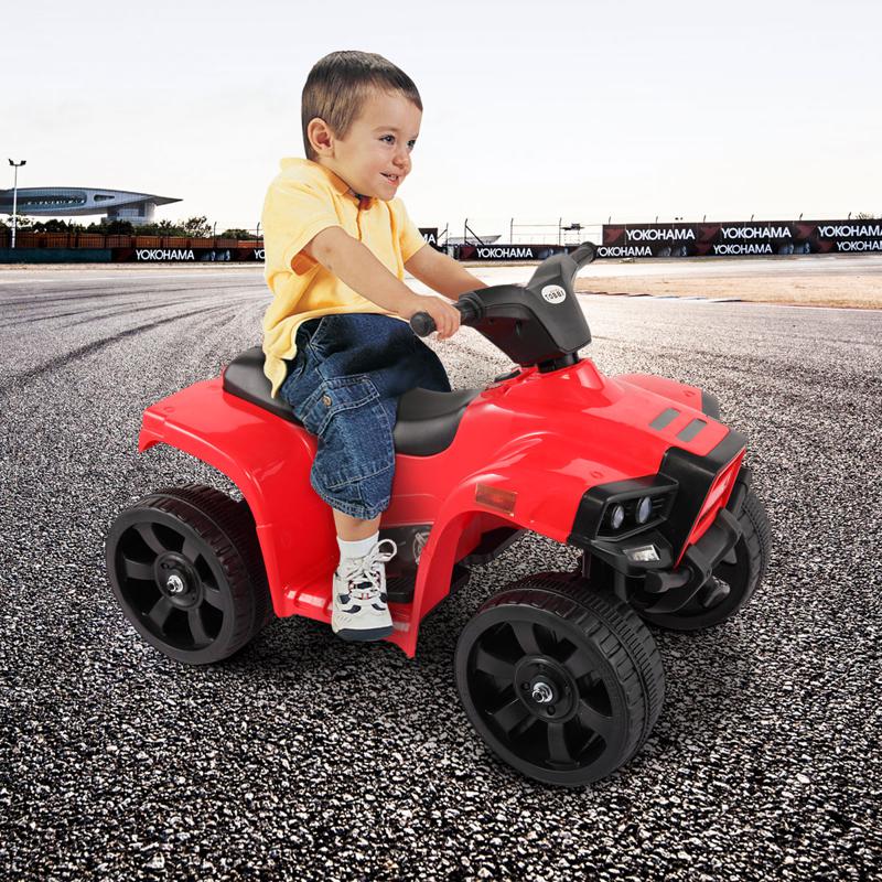Tobbi 6V Kids Electric ATV 4 Wheeler Ride On Quad, Red kids ride on car atv 4 wheels battery powered red 13