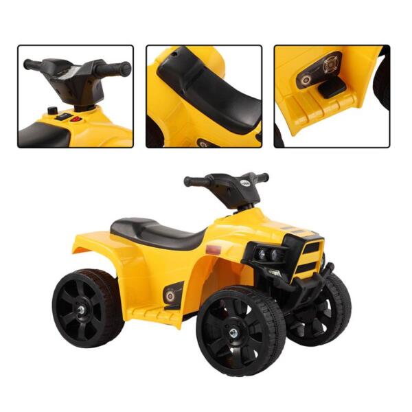 Tobbi Four Wheeler Electirc Ride On Quad ATV For Kids, Yellow kids ride on car atv 4 wheels battery powered yellow 10 1