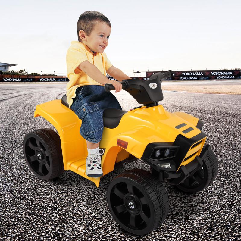 Tobbi Four Wheeler Electirc Ride On Quad ATV For Kids, Yellow kids ride on car atv 4 wheels battery powered yellow 12