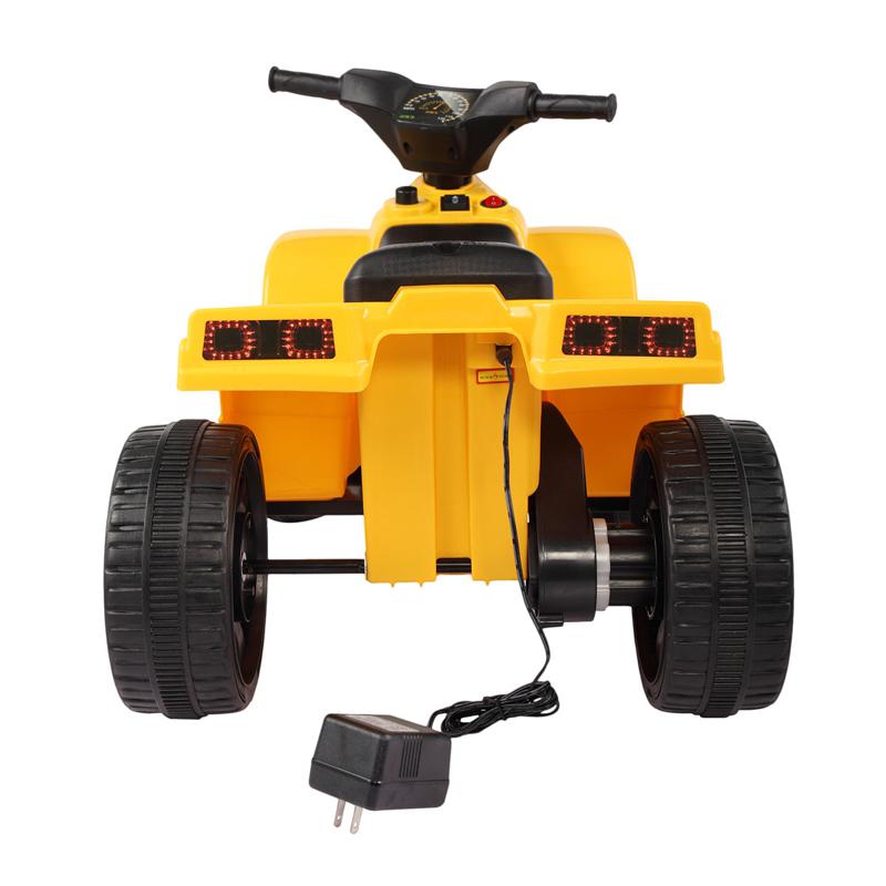 Tobbi Four Wheeler Electirc Ride On Quad ATV For Kids, Yellow kids ride on car atv 4 wheels battery powered yellow 2