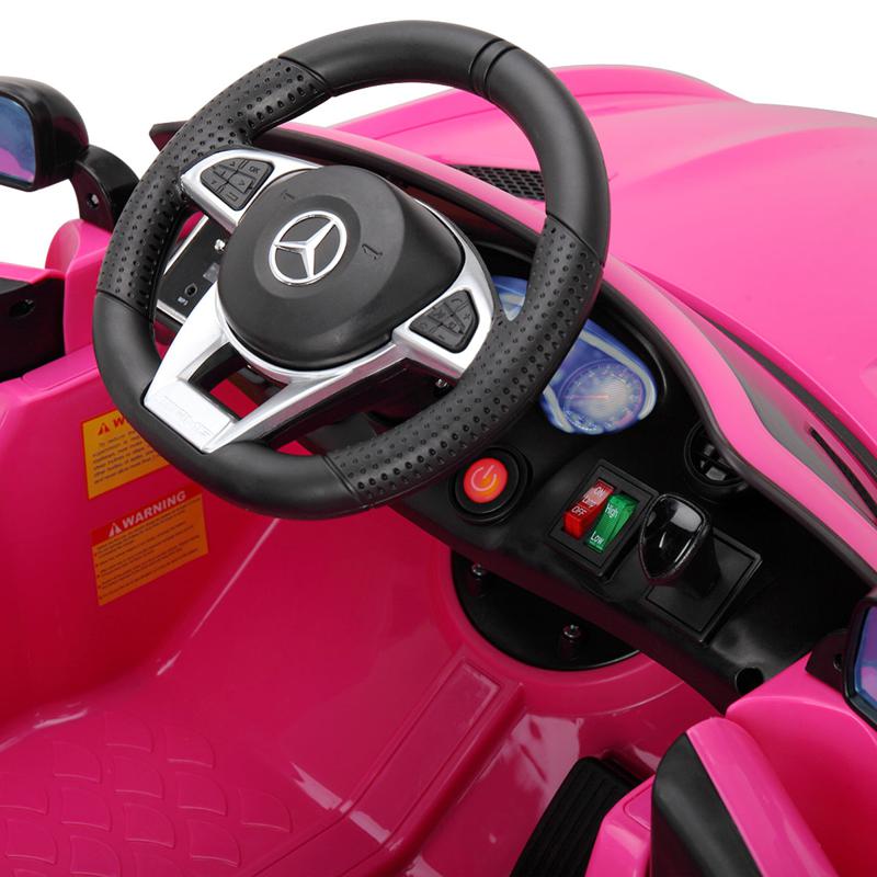 Tobbi 6V Licensed Mercedes Benz AMG GTR with Parental Remote Control, Pink kids ride on car benz licensed amg gtr pink 18