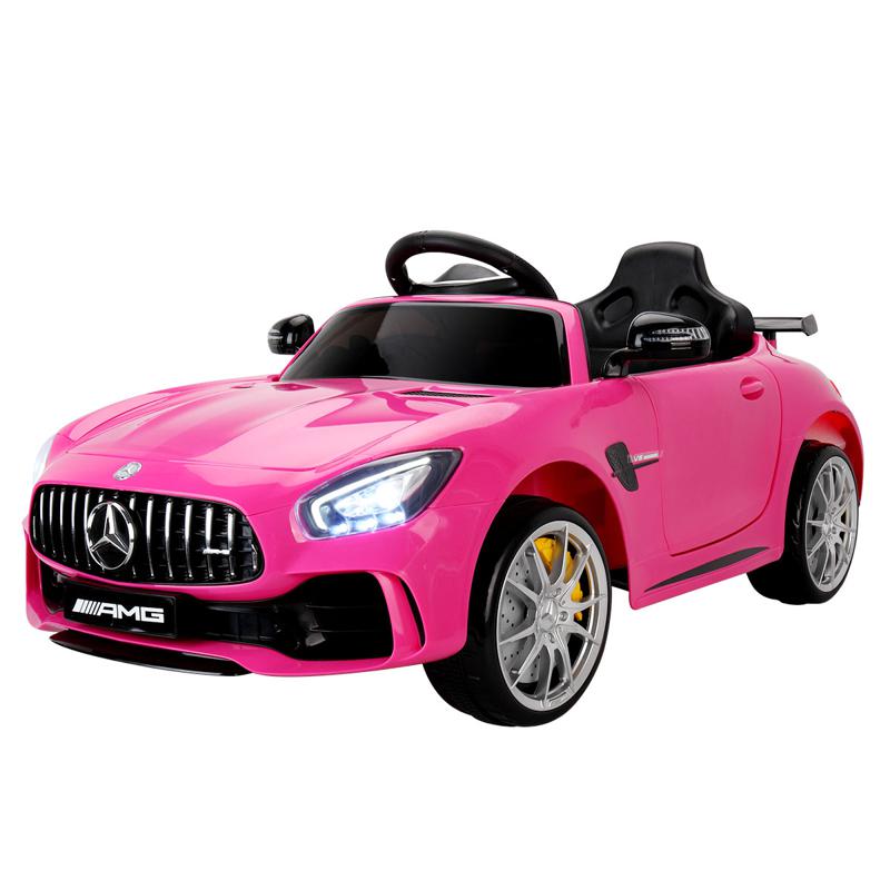 Tobbi 6V Licensed Mercedes Benz AMG GTR with Parental Remote Control, Pink kids ride on car benz licensed amg gtr pink 2 1