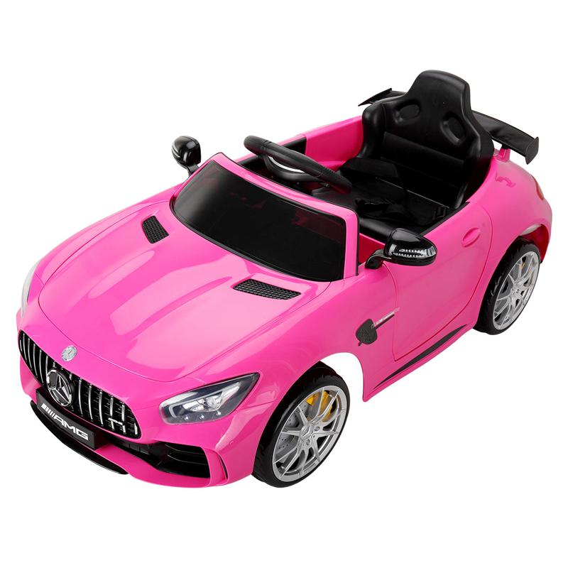 Tobbi 6V Licensed Mercedes Benz AMG GTR with Parental Remote Control, Pink kids ride on car benz licensed amg gtr pink 7