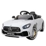 Tobbi 6V Licensed Mercedes Benz AMG GTR with Parental Remote Control, White kids ride on car benz licensed amg gtr white 12