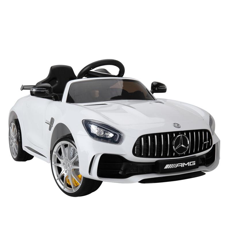 Tobbi 6V Licensed Mercedes Benz AMG GTR with Parental Remote Control, White kids ride on car benz licensed amg gtr white 13