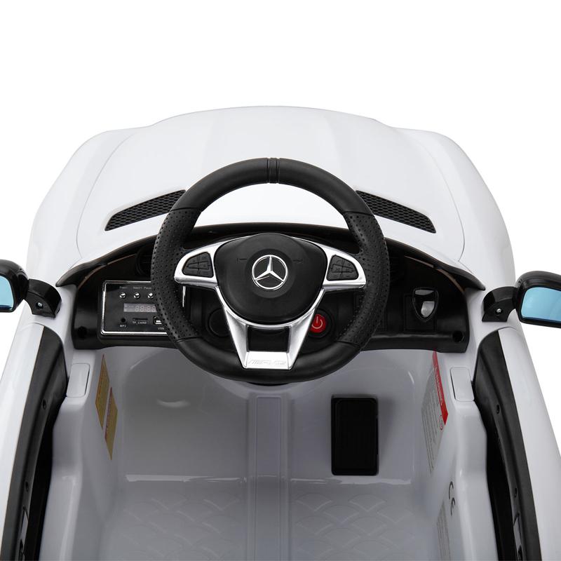 Tobbi 6V Licensed Mercedes Benz AMG GTR with Parental Remote Control, White kids ride on car benz licensed amg gtr white 23