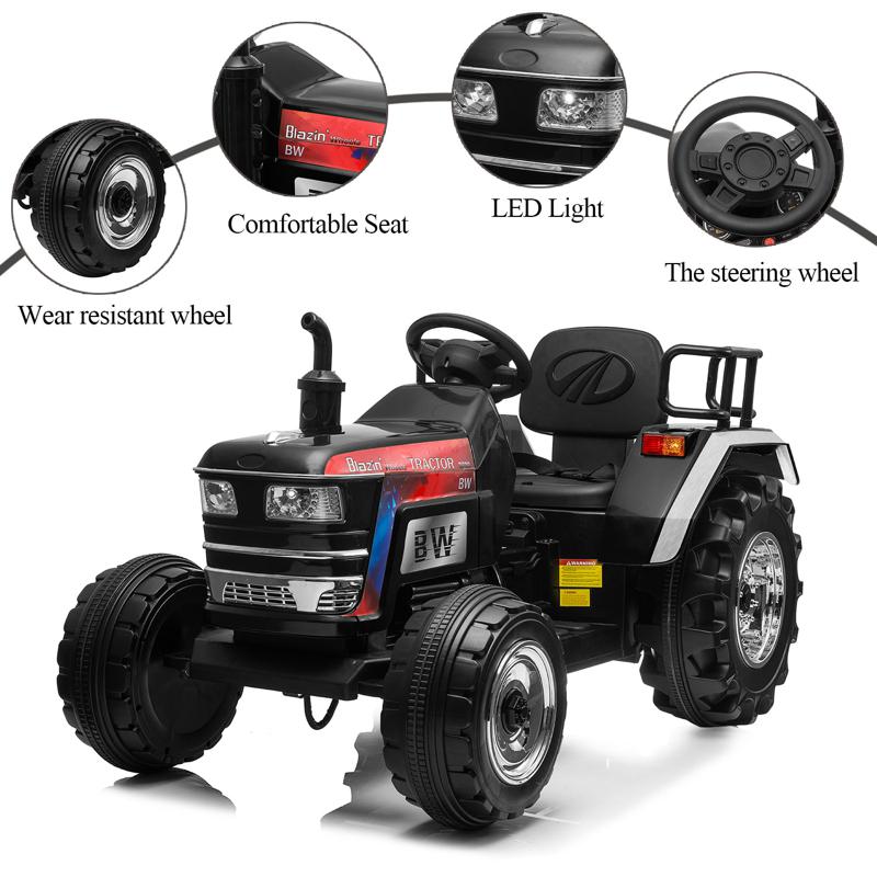 Tobbi 12V Kids Ride On Tractor with Remote Control for 3-6 Years, Black kids ride on tractor with remote control black 21 2