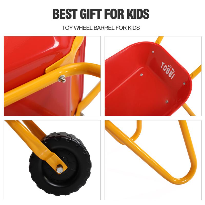 Tobbi Kids WheelBarrows with Garden Carts, Red kids wheel barrows and garden carts red 26