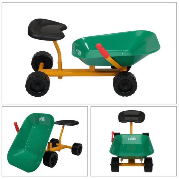 Tobbi Outdoor Kids Play Wheelbarrow, Green kids wheelbarrow outdoor kids wheel green 25