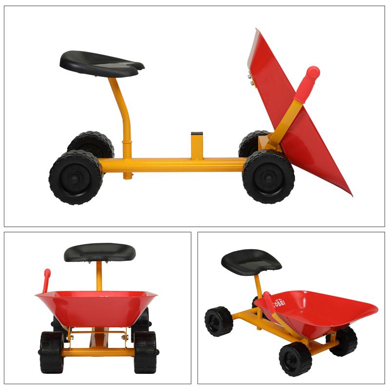 Tobbi Outdoor Kids Play Wheelbarrow, Red kids wheelbarrow outdoor kids wheel red 24