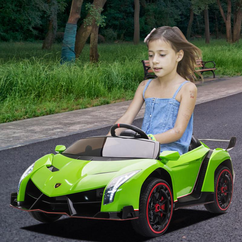 Tobbi 12V Licensed Lamborghini Sian Children’s Electric Ride On Car, Green lamborghini veneno 12v kids ride on car green 19