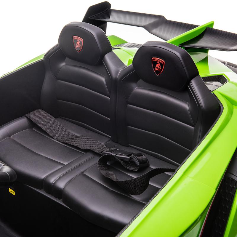 Tobbi 12V Lamborghini Ride On Car With Remote Control 2 Seater, Green lamborghini veneno 12v kids ride on car green 26