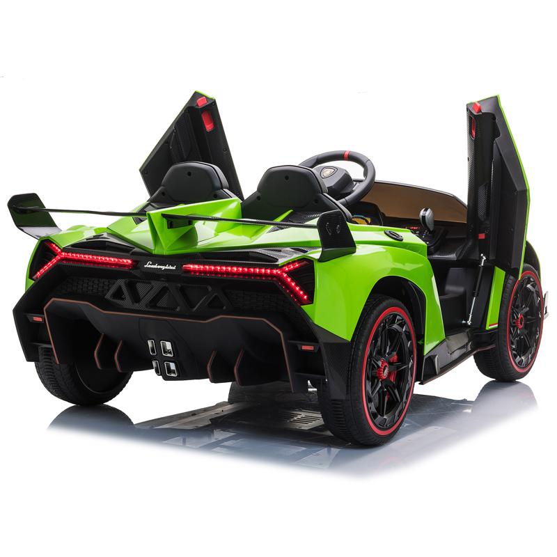 Tobbi 12V Lamborghini Ride On Car With Remote Control 2 Seater, Green lamborghini veneno 12v kids ride on car green 3