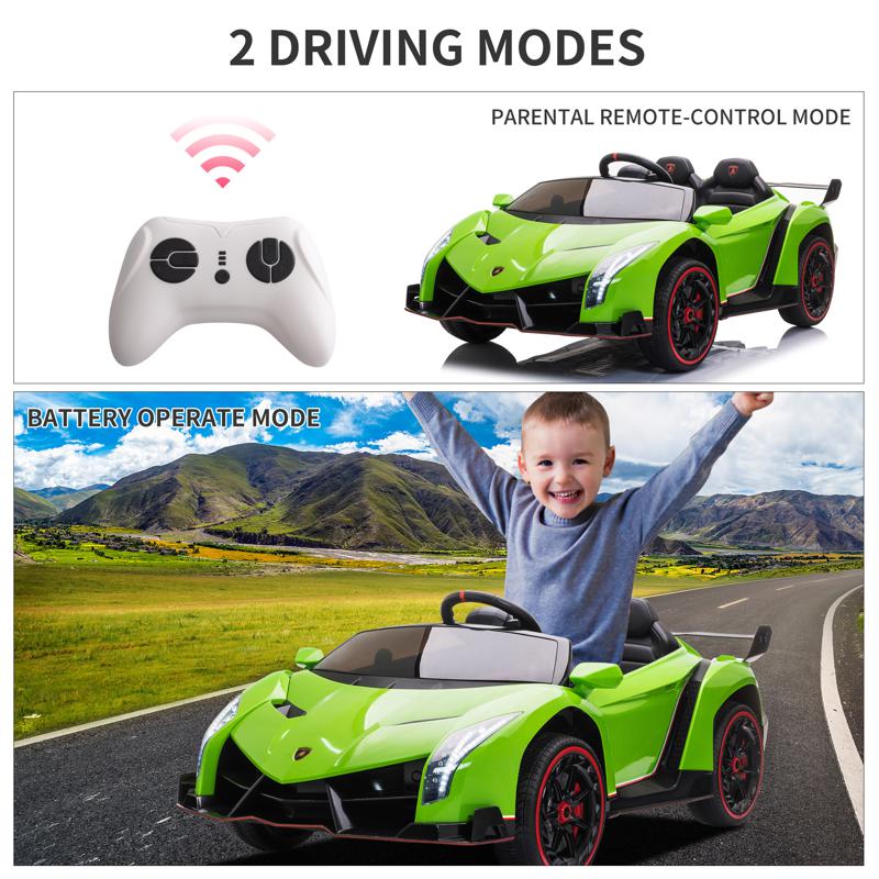 Tobbi 12V Licensed Lamborghini Sian Children’s Electric Ride On Car, Green lamborghini veneno 12v kids ride on car green 38
