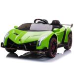 Tobbi 12V Lamborghini Ride On Car With Remote Control 2 Seater, Green lamborghini veneno 12v kids ride on car green 8