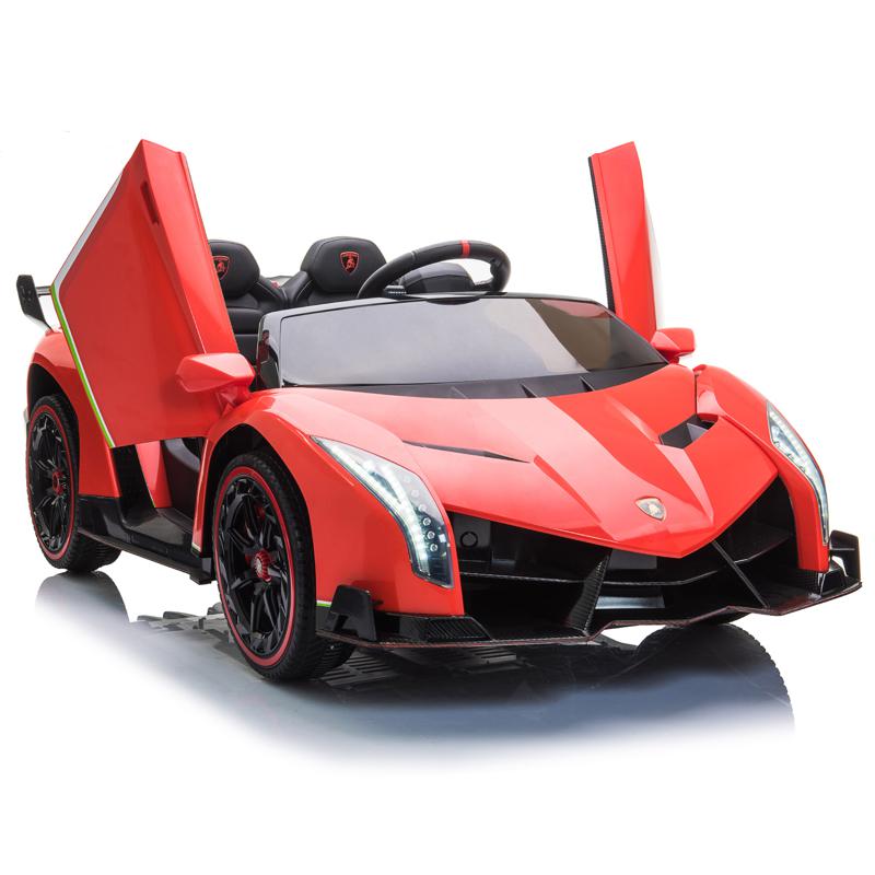 Tobbi 12V Lamborghini Sian Electric Kids Ride On Car with Remote Control, Red lamborghini veneno 12v kids ride on car red 4