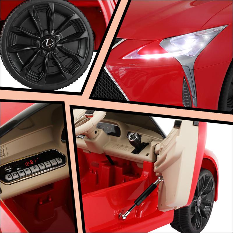 Tobbi Lexus Licensed LC500 Kids Electric Car With Remote, Red lexus licensed lc500 electric vehicle red 33 2