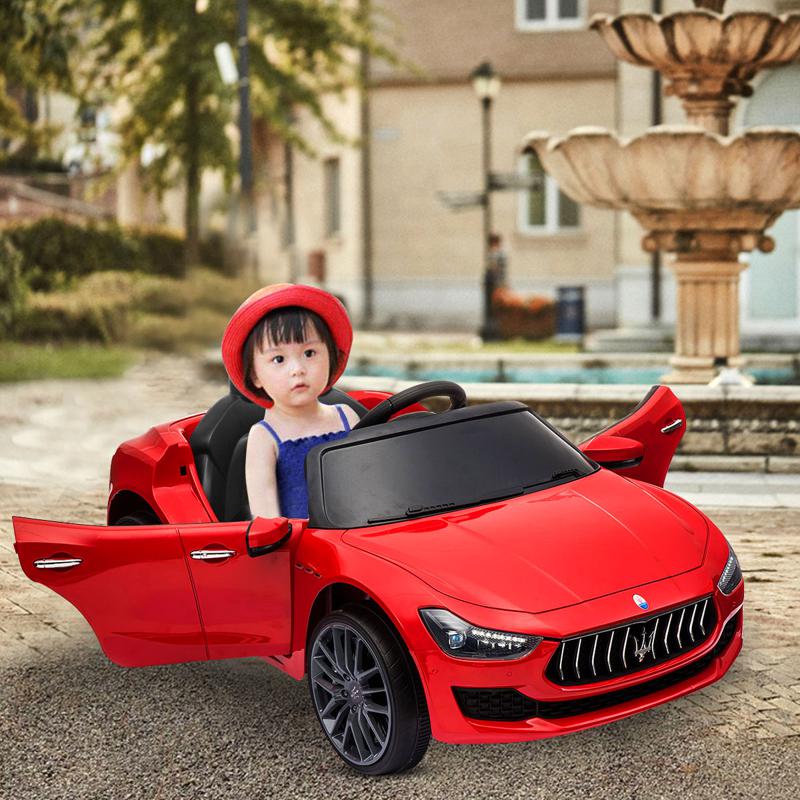 Tobbi Maserati Kids Car 12V Ride On With Remote, Red maserati 12v rechargeable toy vehicle red 9