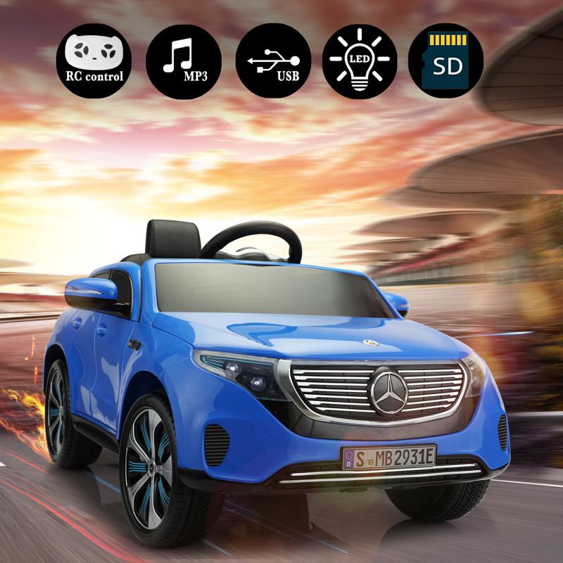 Tobbi Mercedes-Benz EQC Officially Licensed Ride-On Kid's Toy Car, Blue mercedes benz eqc licensed ride on kids electric car blue 15 2