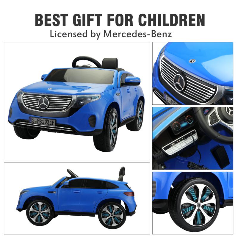 Tobbi Mercedes-Benz EQC Officially Licensed Ride-On Kid's Toy Car, Blue mercedes benz eqc licensed ride on kids electric car blue 25 1