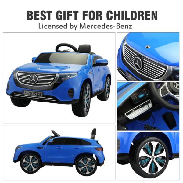 Tobbi Mercedes-Benz EQC Officially Licensed Ride-On Kid's Toy Car, Blue mercedes benz eqc licensed ride on kids electric car blue 25