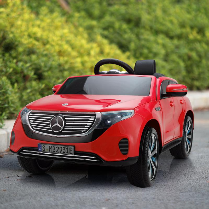 Tobbi Mercedes-Benz EQC Officially Licensed Ride-On Kid's Toy Car, Red mercedes benz eqc licensed ride on kids electric car red 12