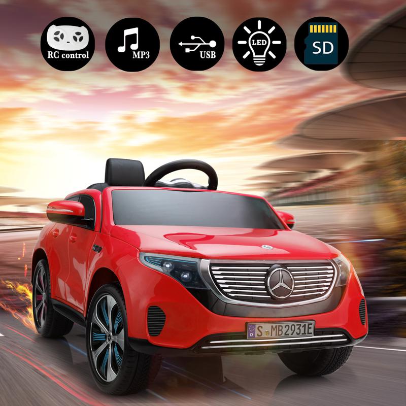 Tobbi Mercedes-Benz EQC Officially Licensed Ride-On Kid's Toy Car, Red mercedes benz eqc licensed ride on kids electric car red 15