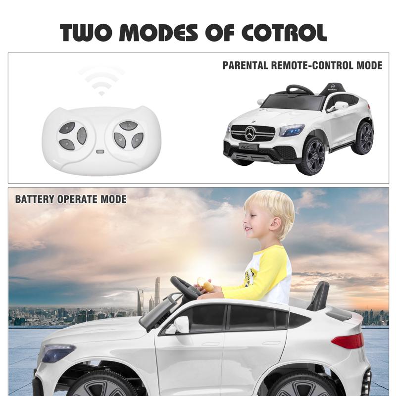 Tobbi Mercedes Benz GLC Licensed Kid's Electric Toy Car Vehicle, White mercedes benz glc licensed 12v kids eleectric car white 41 3