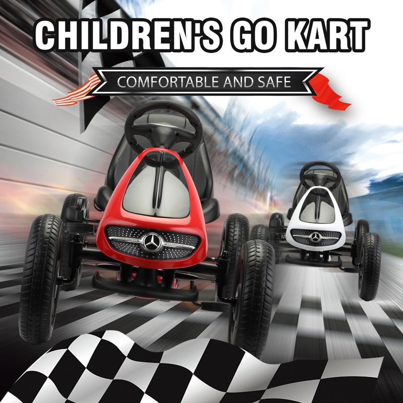 Tobbi Mercedes Benz Kids Go Kart Ride On Car For Children, Red mercedes benz go kart for kids 4 wheel powered red 8